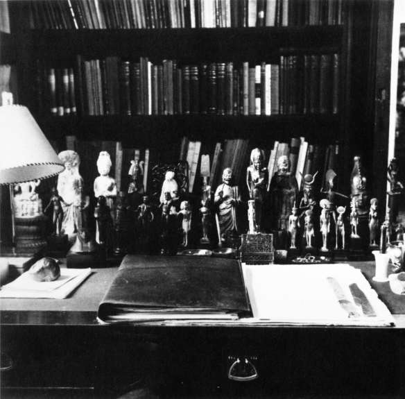 Sigmund Freud's apartment, Berggasse 19, Vienna, View of the writing desk in the study, 1938. Edmund Engelman. Photograph.