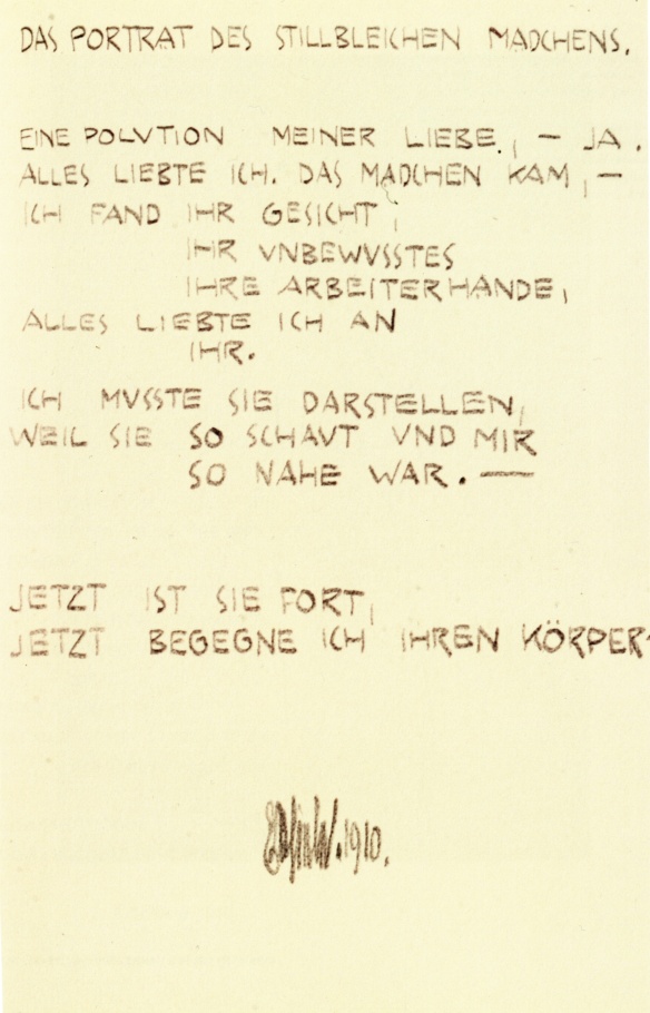 Egon Schiele, The Portrait, poem