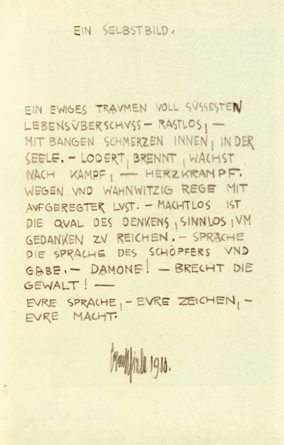 Egon Schiele, A Self-Portrait, poem