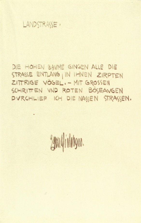 Egon Schiele, Country Road, poem