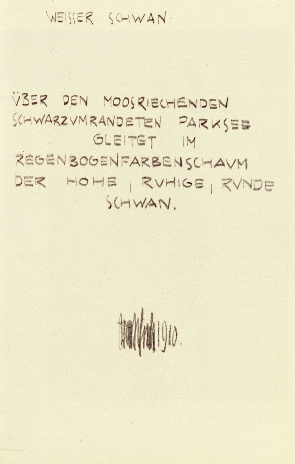 Egon Schiele, White Swan, poem